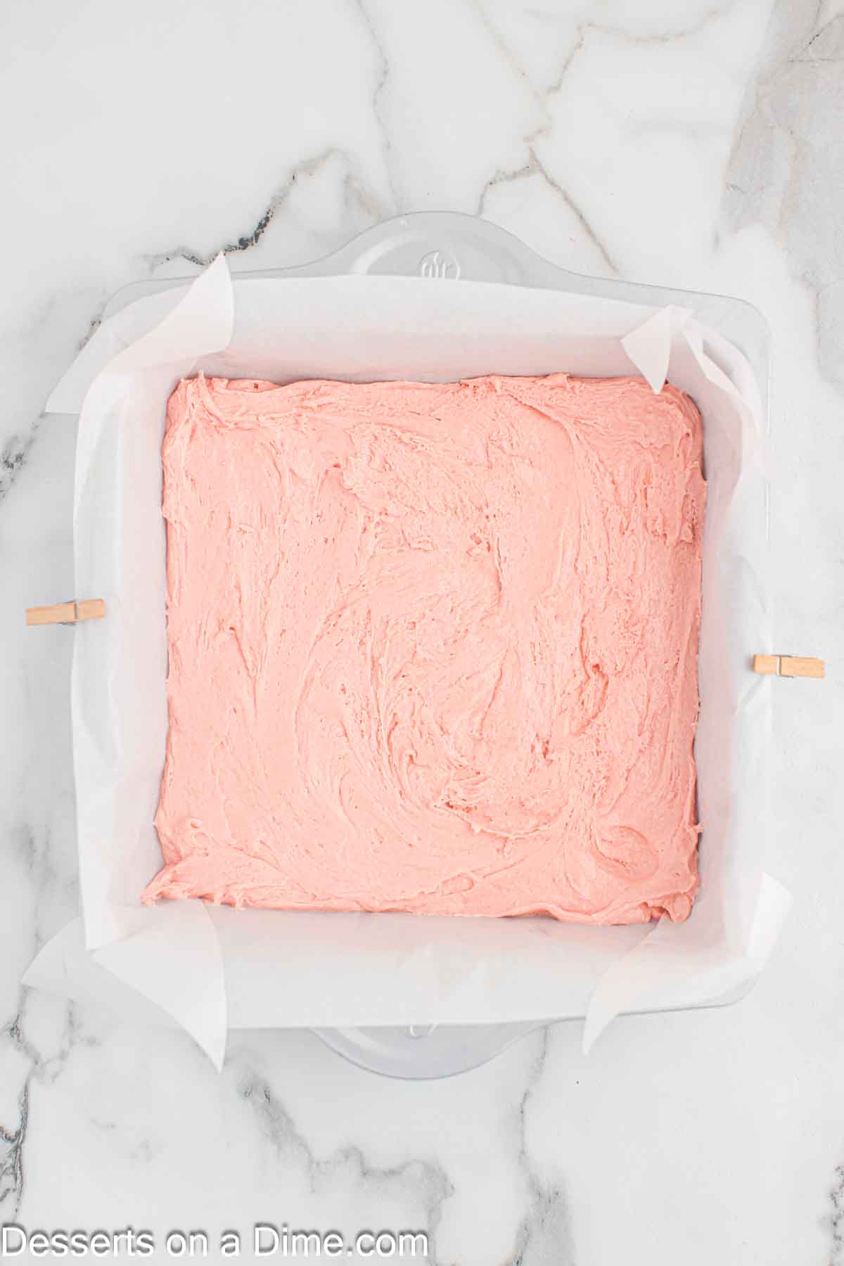 Batter in pan ready to bake.