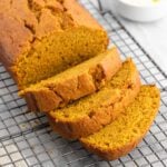 Libby's pumpkin bread sliced.