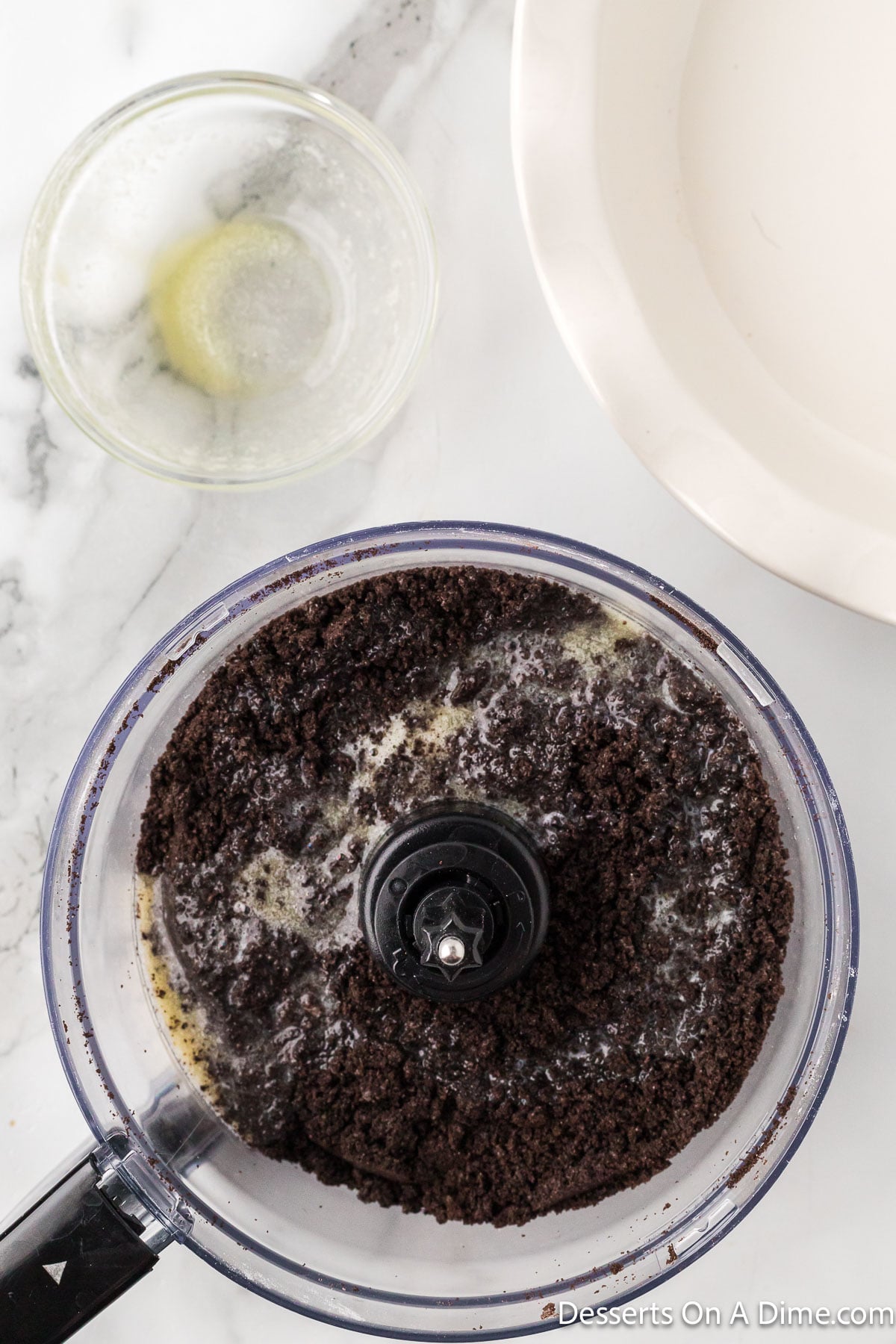 Melted butter mixed with cookie crumbs. 