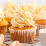 Butterscotch cupcakes up close.