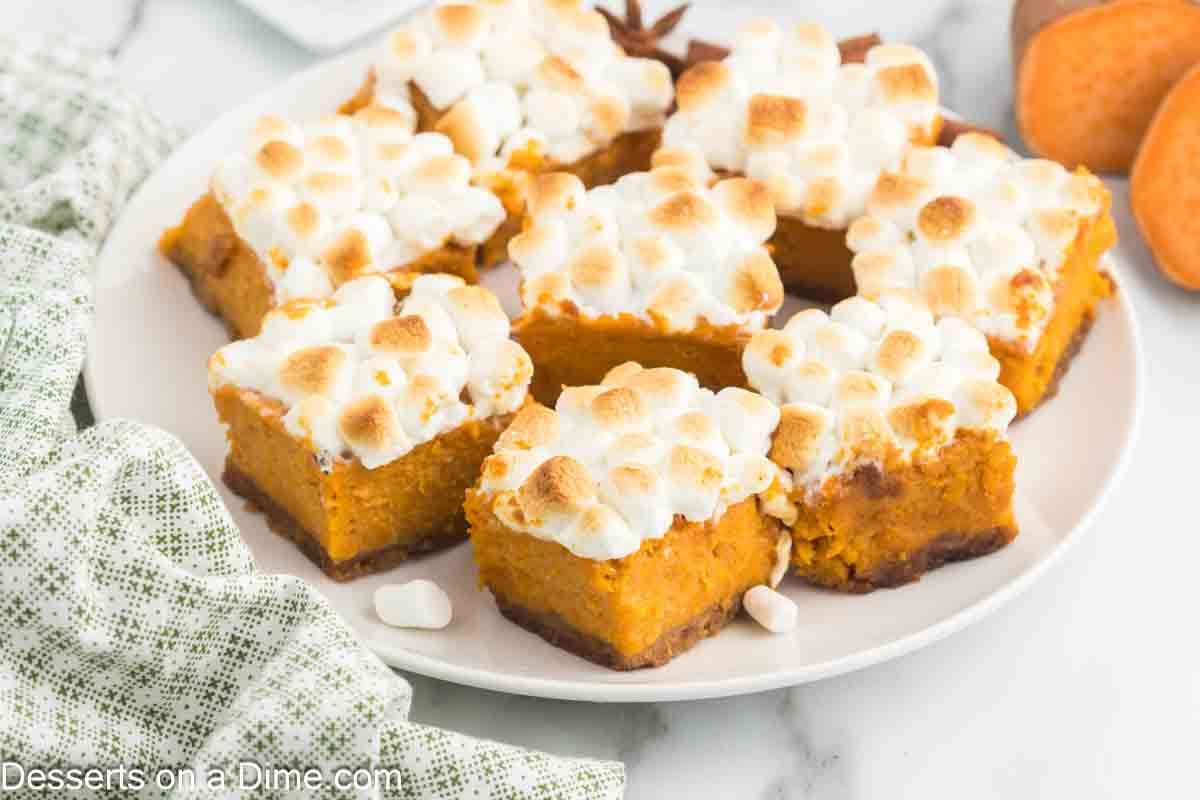 Sweet Potato Pie Bars Desserts on a Dime