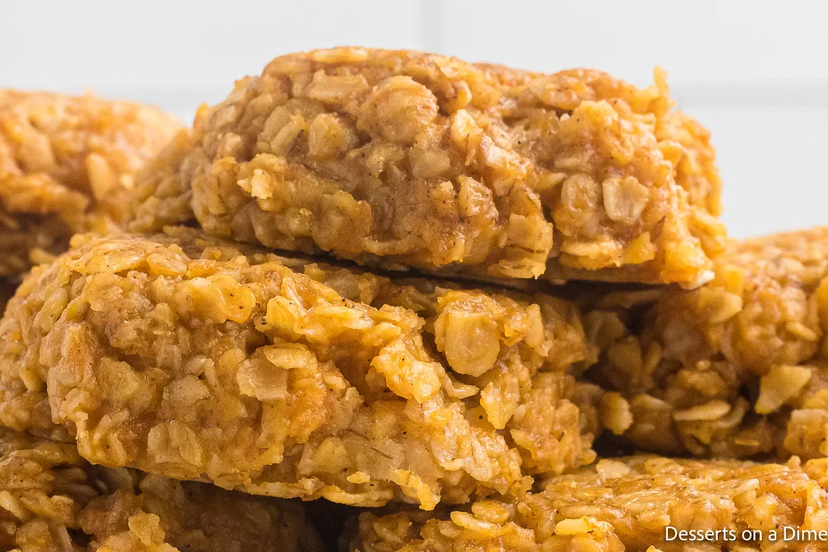 Stack of Pumpkin No Bake Cookies.