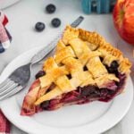 Apple pie with blueberries.