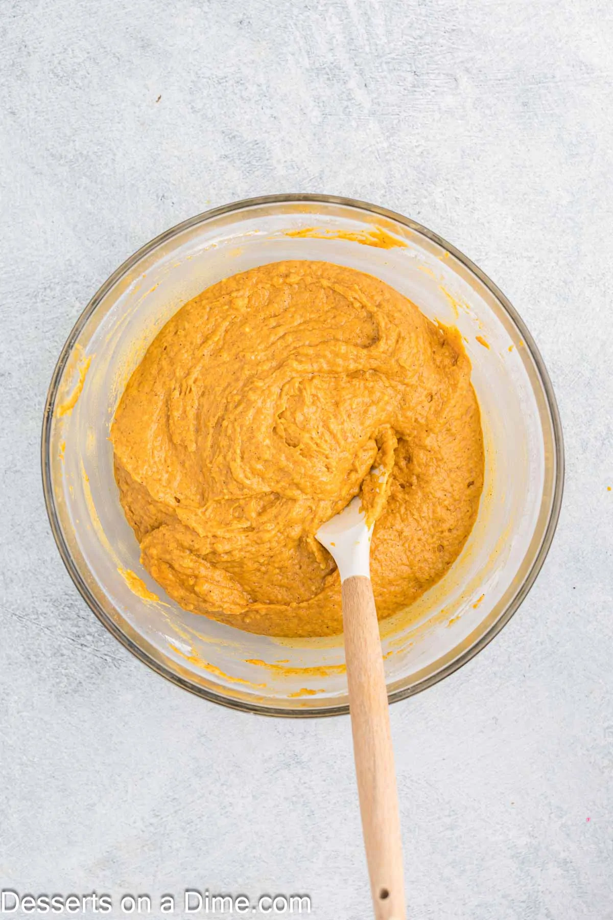 Wet and dry ingredients combined together.