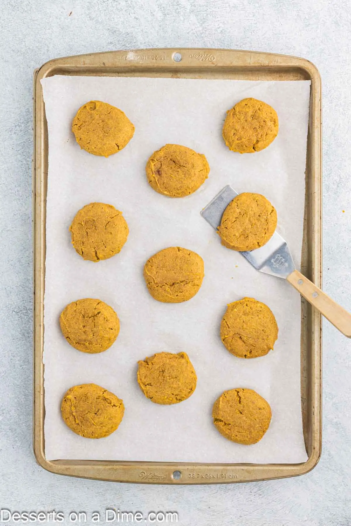 Cookies cooling on baking sheet.
