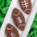Football Brownies on a platter.