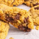 Rice Krispies cookies stacked together.