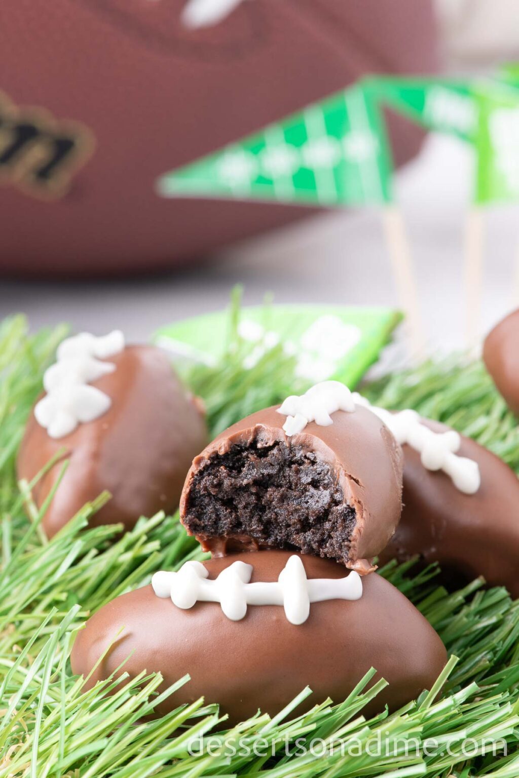 Football Oreo Balls - Desserts on a Dime