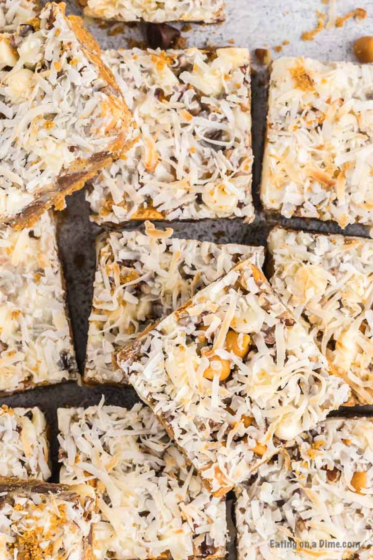 7 Layer bars cut into bars. 