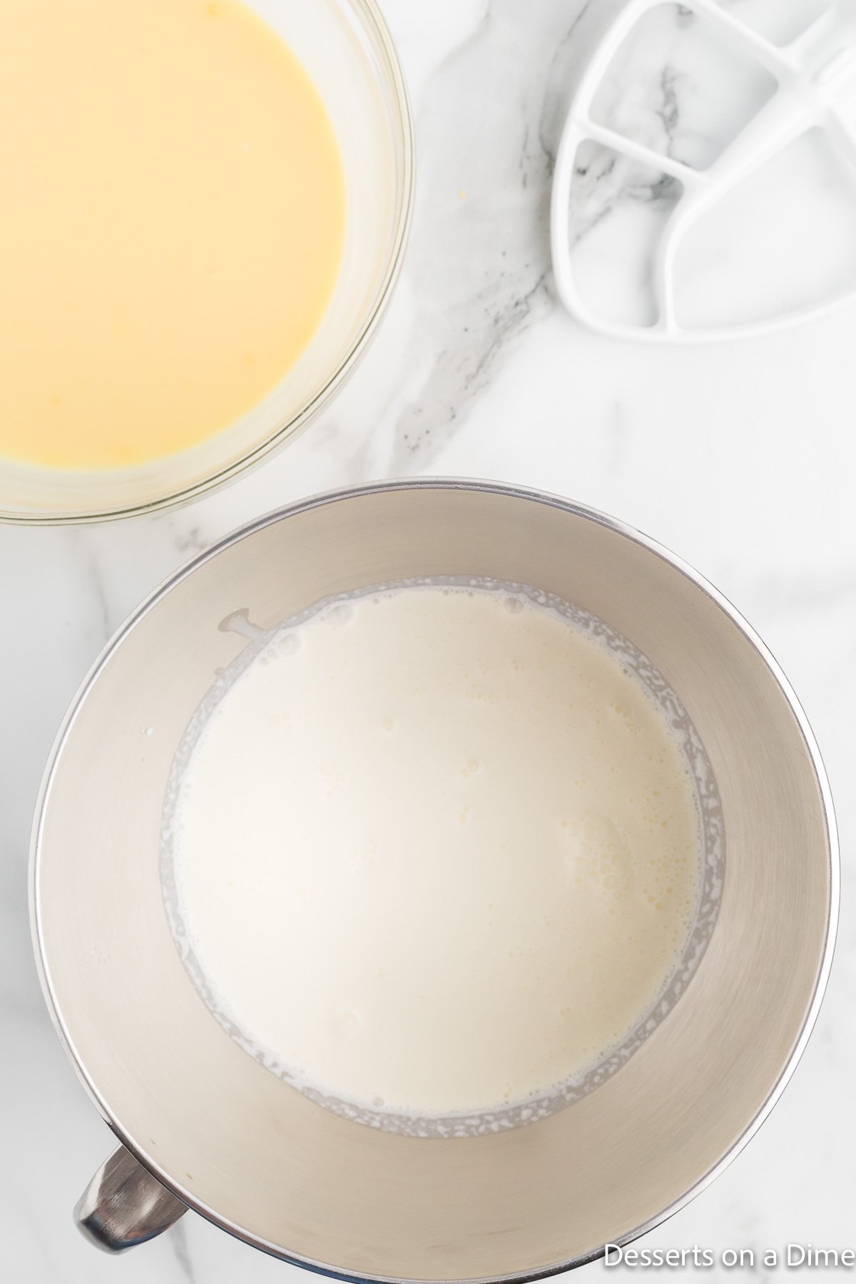 Bowl of whipping cream.