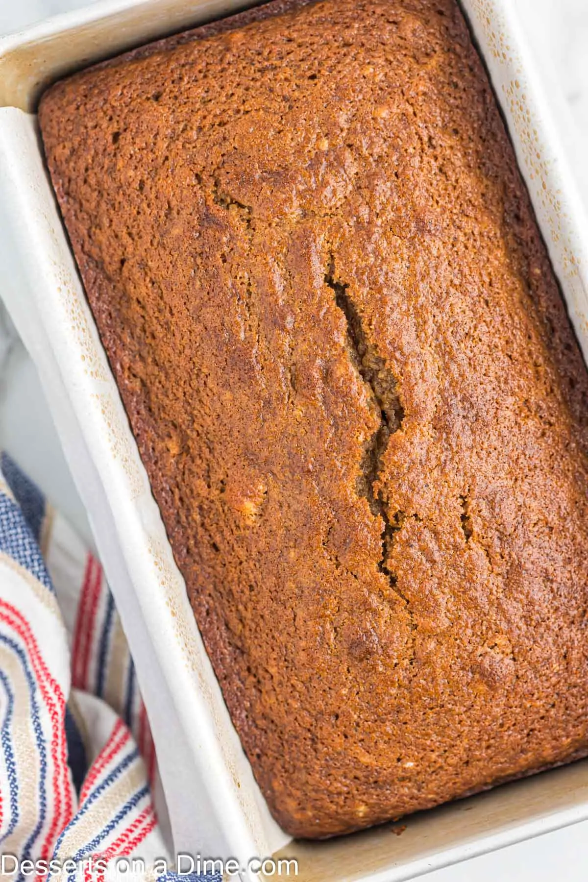 Bread baked until golden brown.