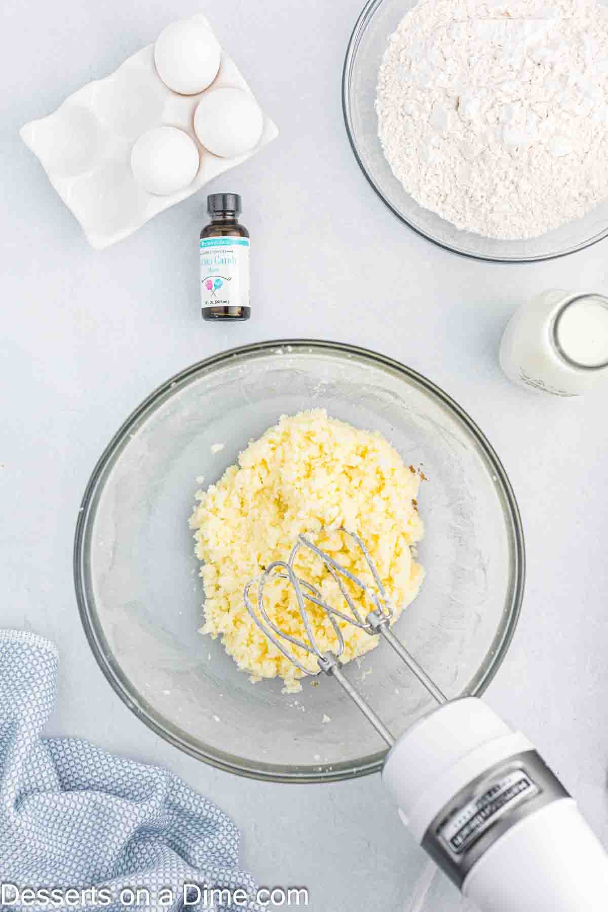 Butter and sugar creamed together. 