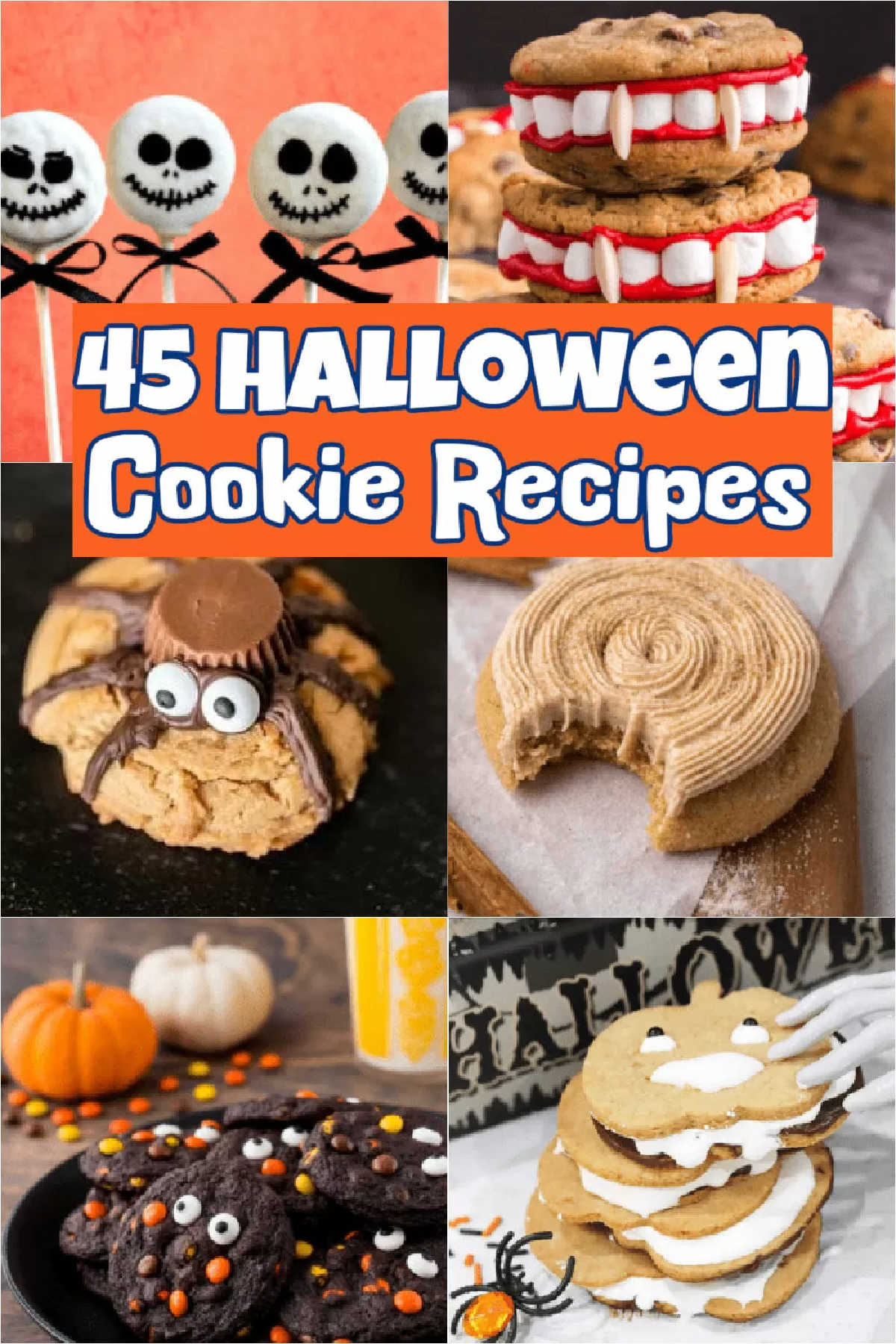 Celebrate Halloween with these fun and cute Halloween cookie recipes. These easy fall treats are perfect for a party or hanging out with friends. These are the best homemade Halloween cookies to make. #dessertonadime #halloweencookies