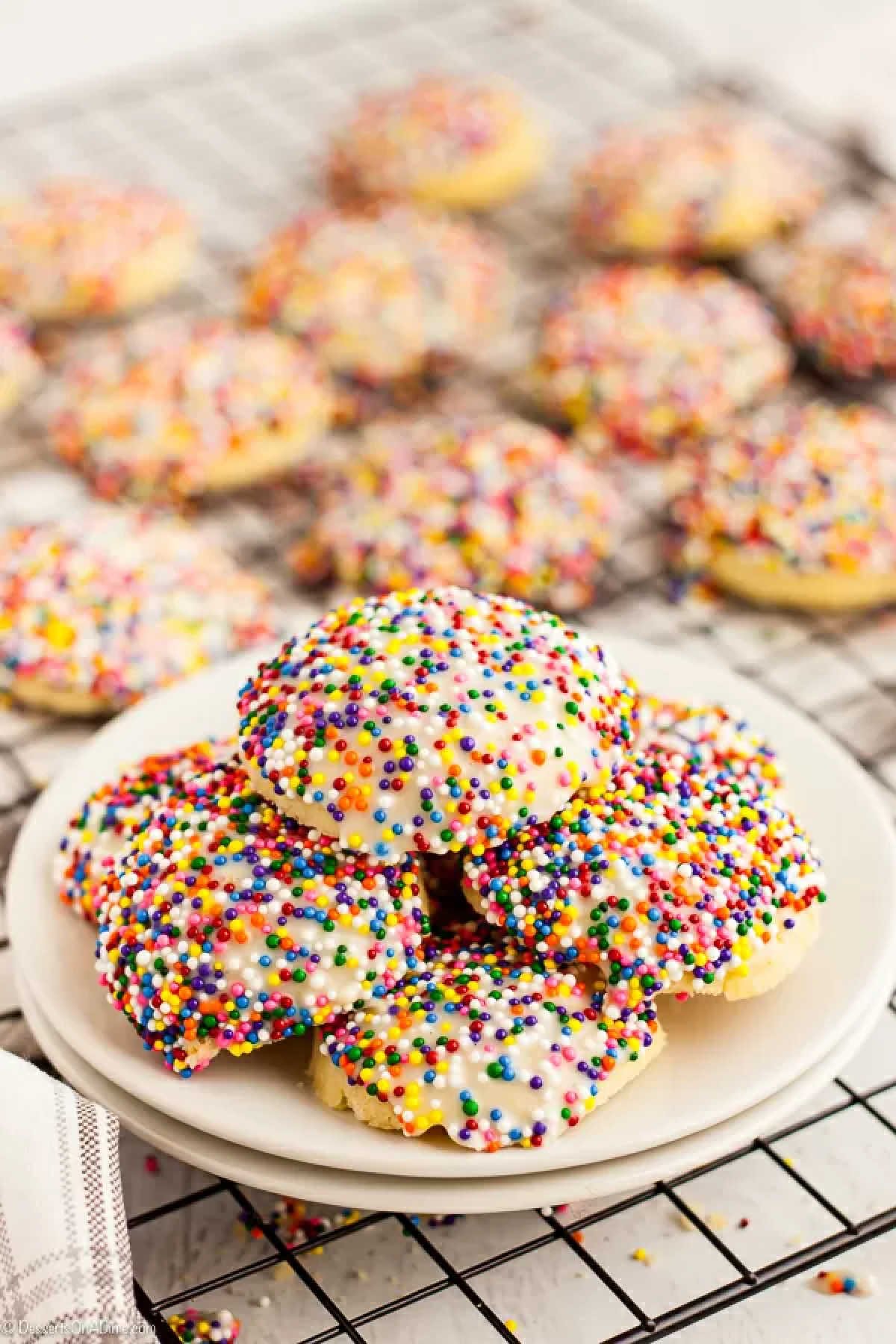 Platter of Italian cookies ready to serve. 