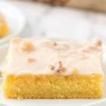 White Texas Sheet Cake on a plate.