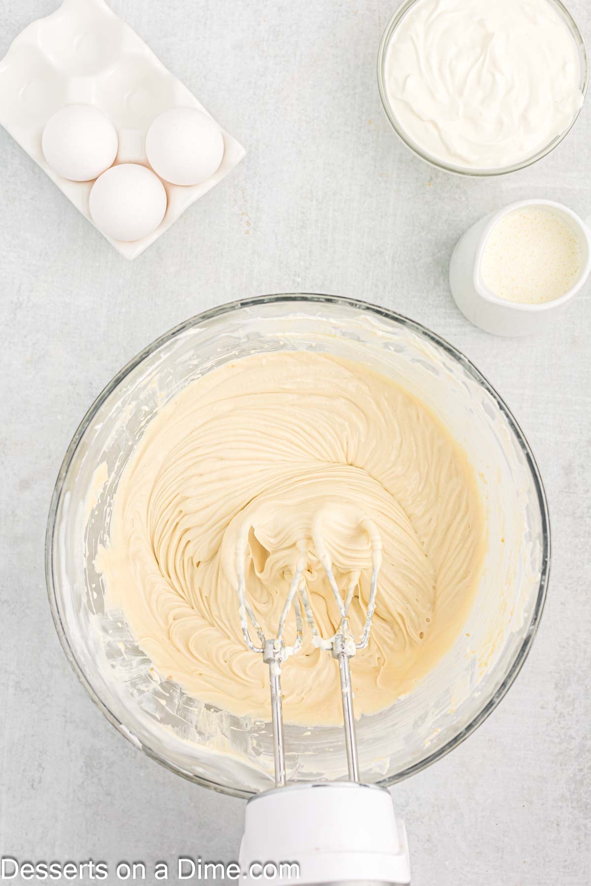 Brown sugar and vanilla added to bowl. 