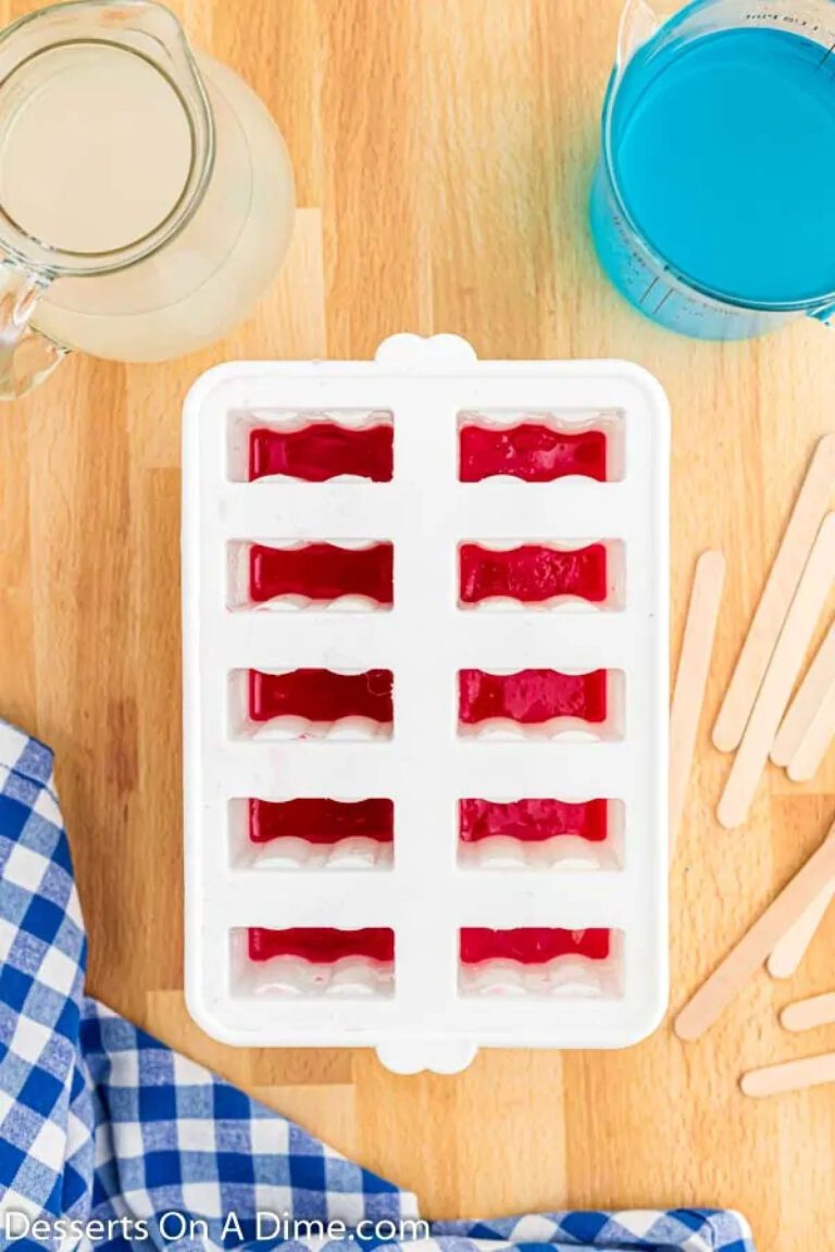Red White and Blue Popsicles - Only 3 ingredients