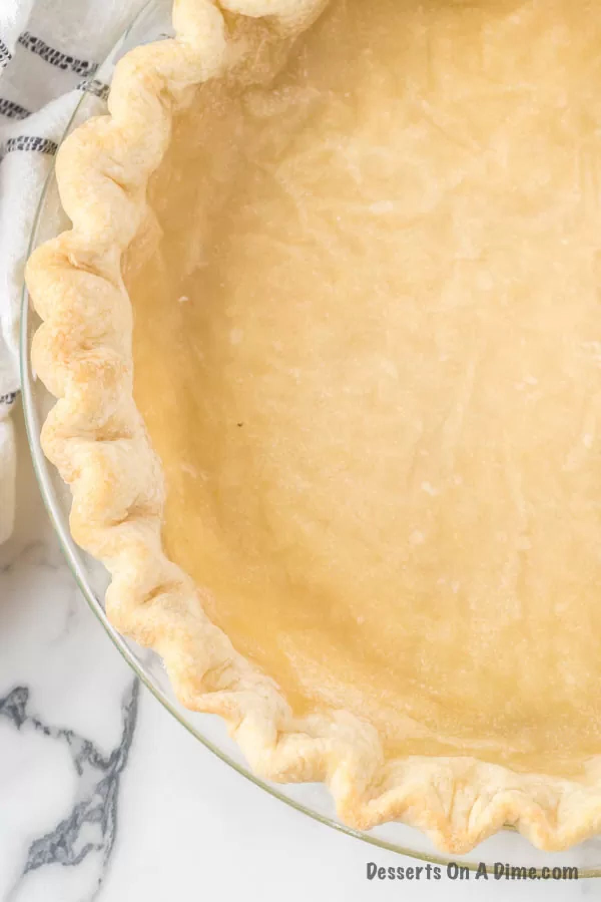 3 ingredient pie crust baked and ready. 