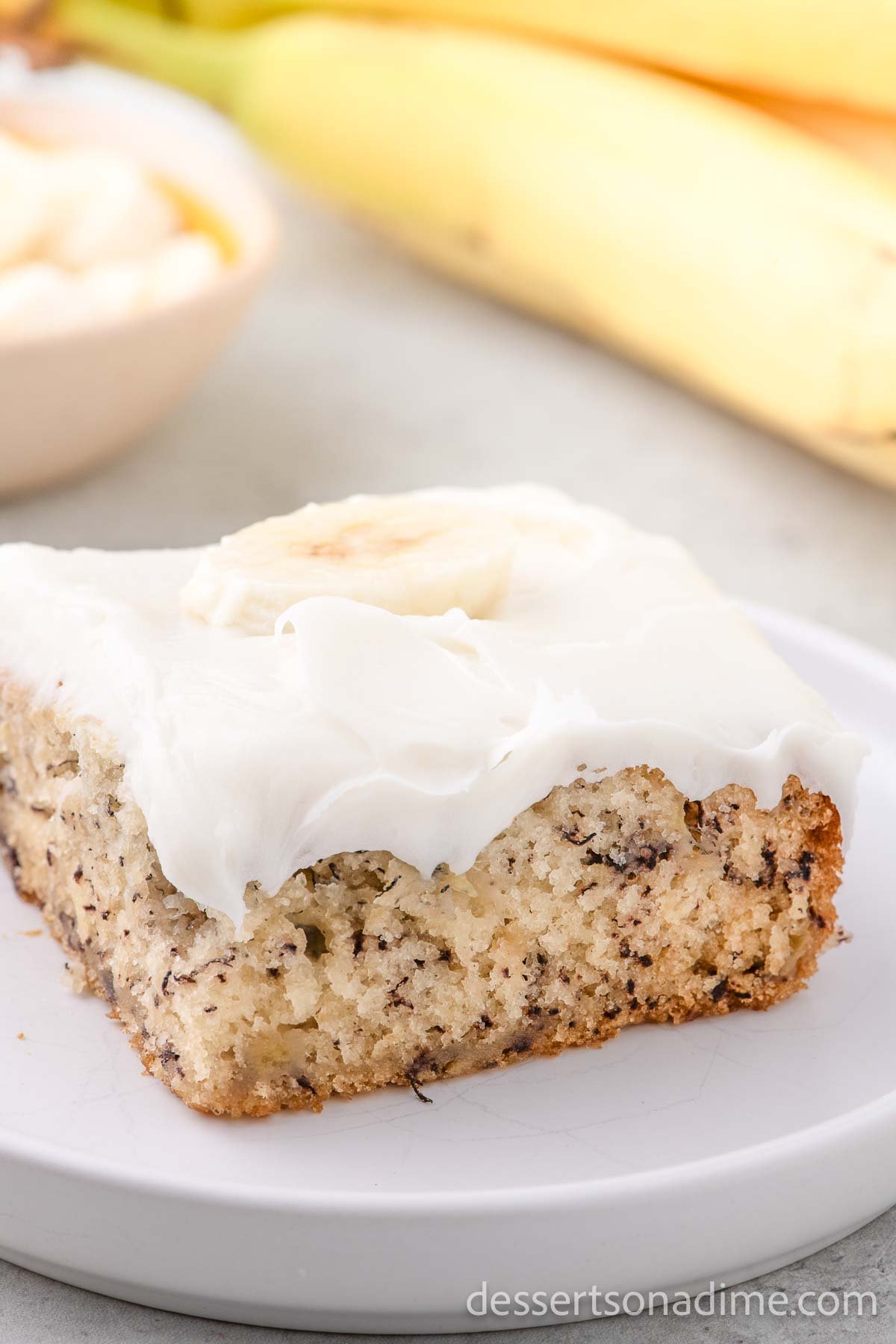 Slice of cake on a plate. 