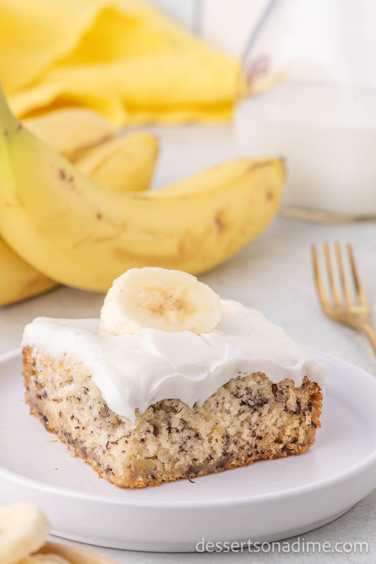 Slice of Crazy Banana Cake on a plate. 
