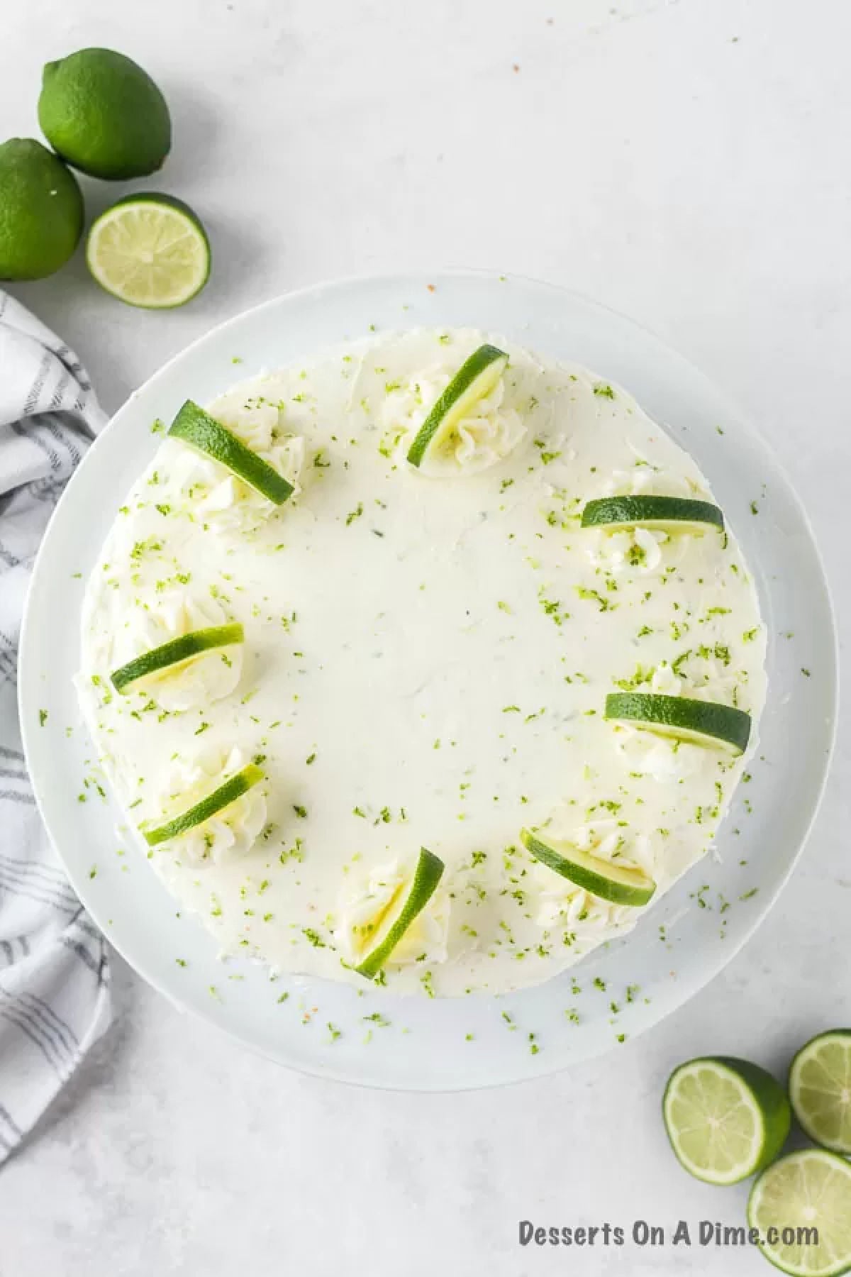 Margarita cake on cake stand.