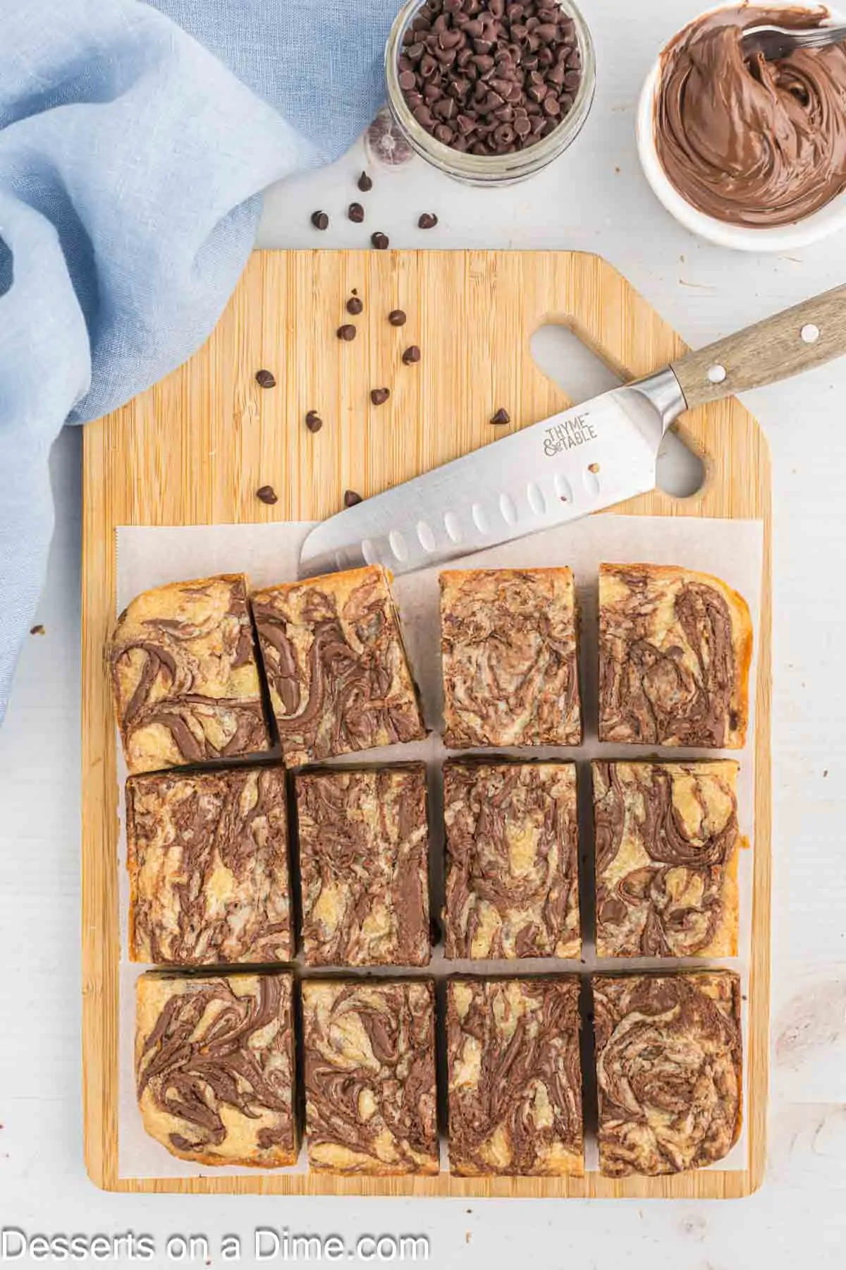 Bars cut and ready to serve. 