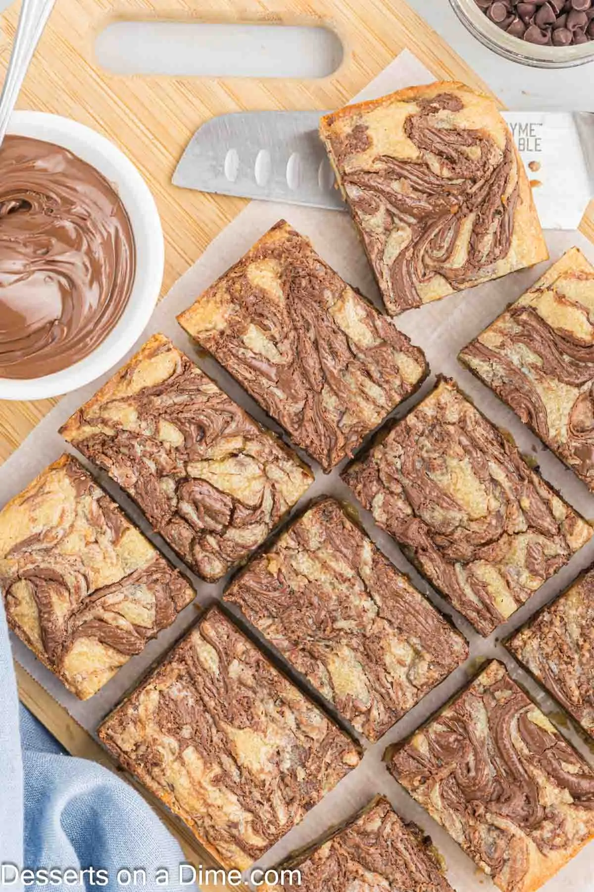 Bars cut and ready to serve. 