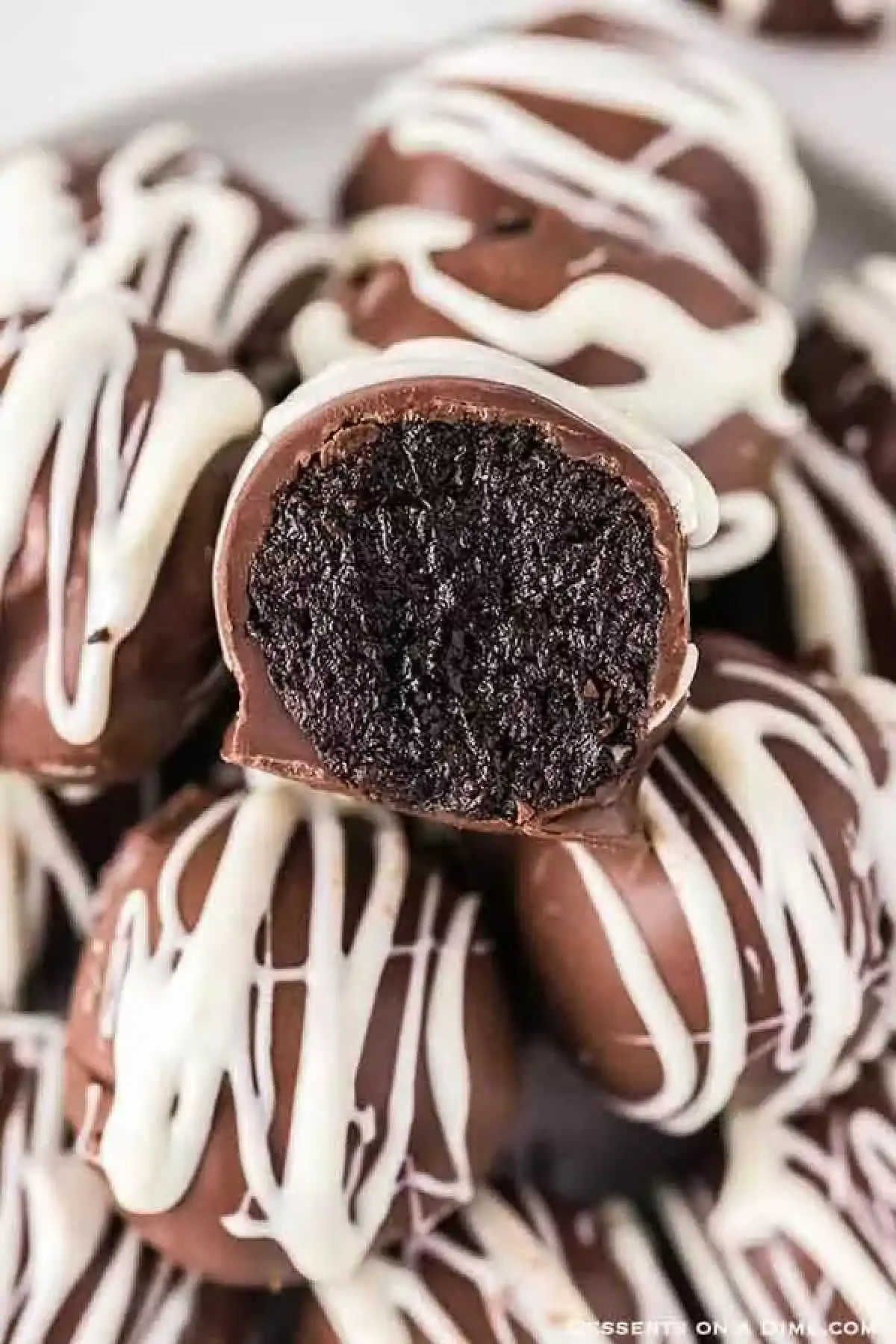 No Bake Oreo Balls stacked
