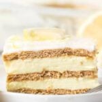 Lemon ice box square ready to serve.