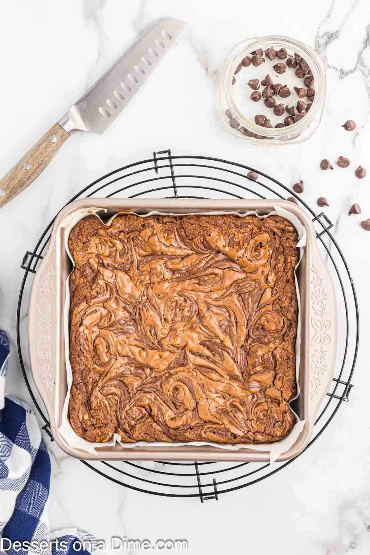 Brownies baked and cooling. 
