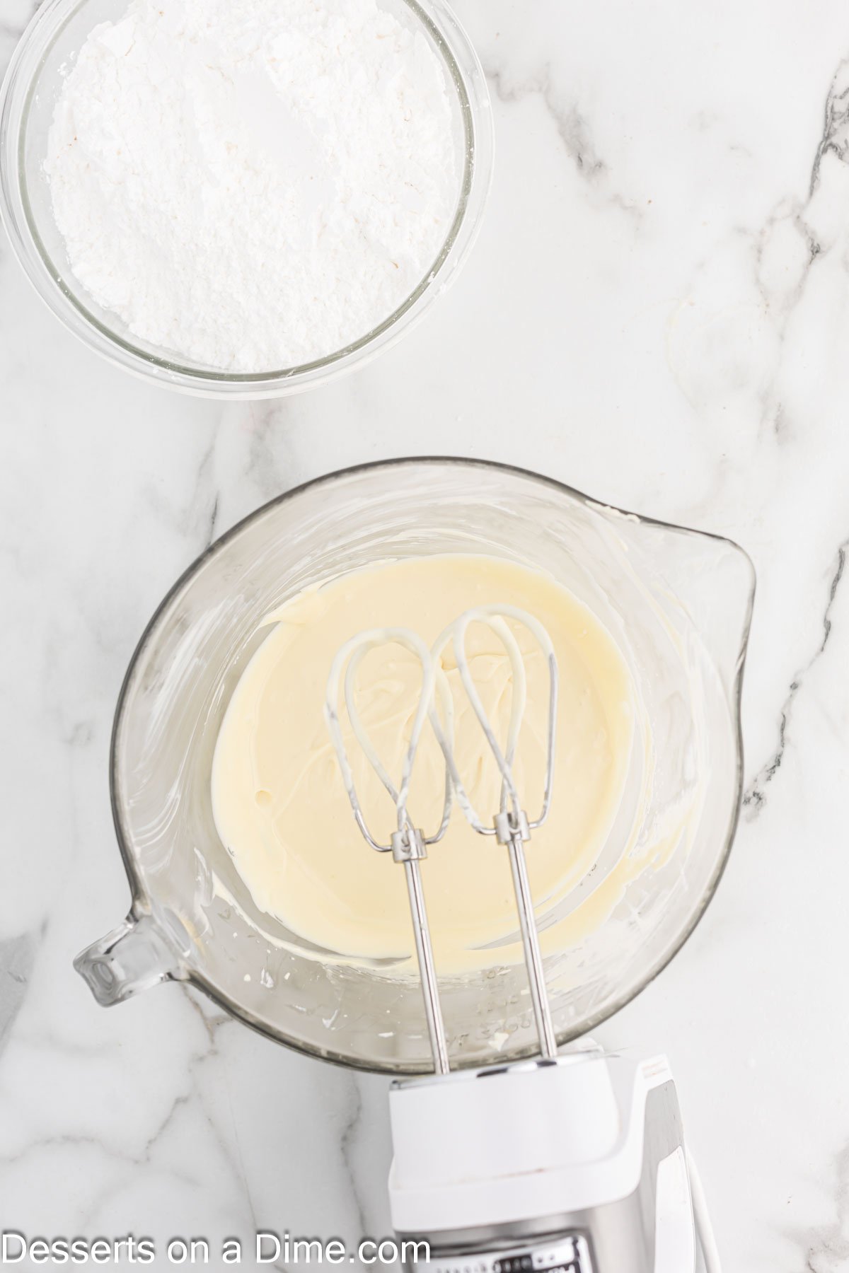 Eggs, melted butter and vanilla added to bowl.