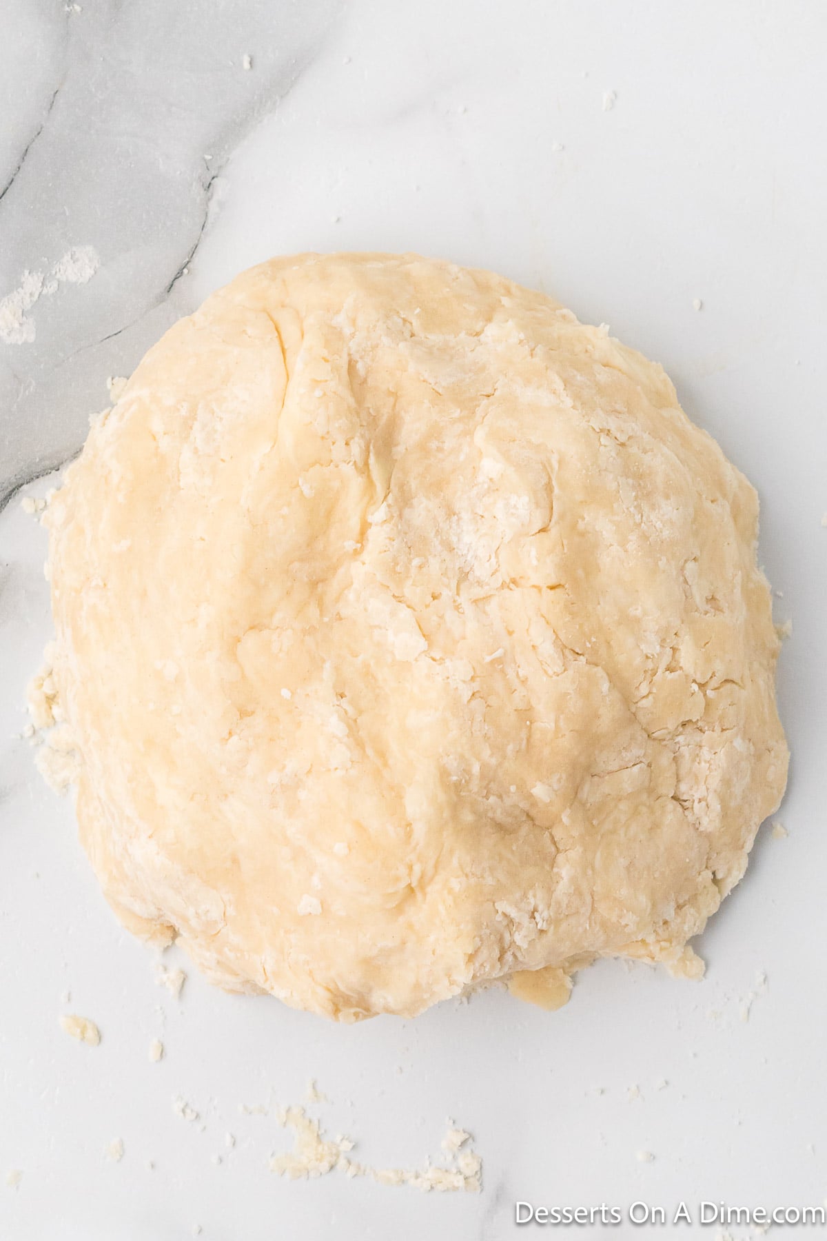 Dough formed into ball. 