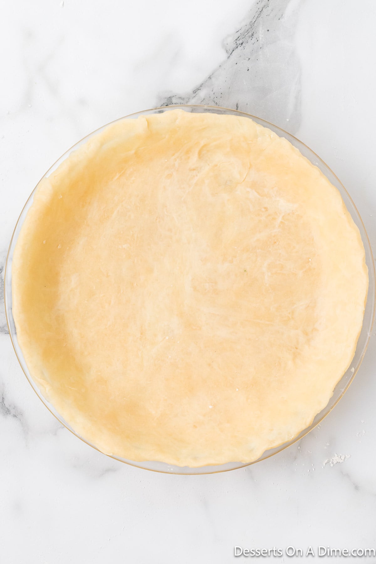 Dough in pie plate. 