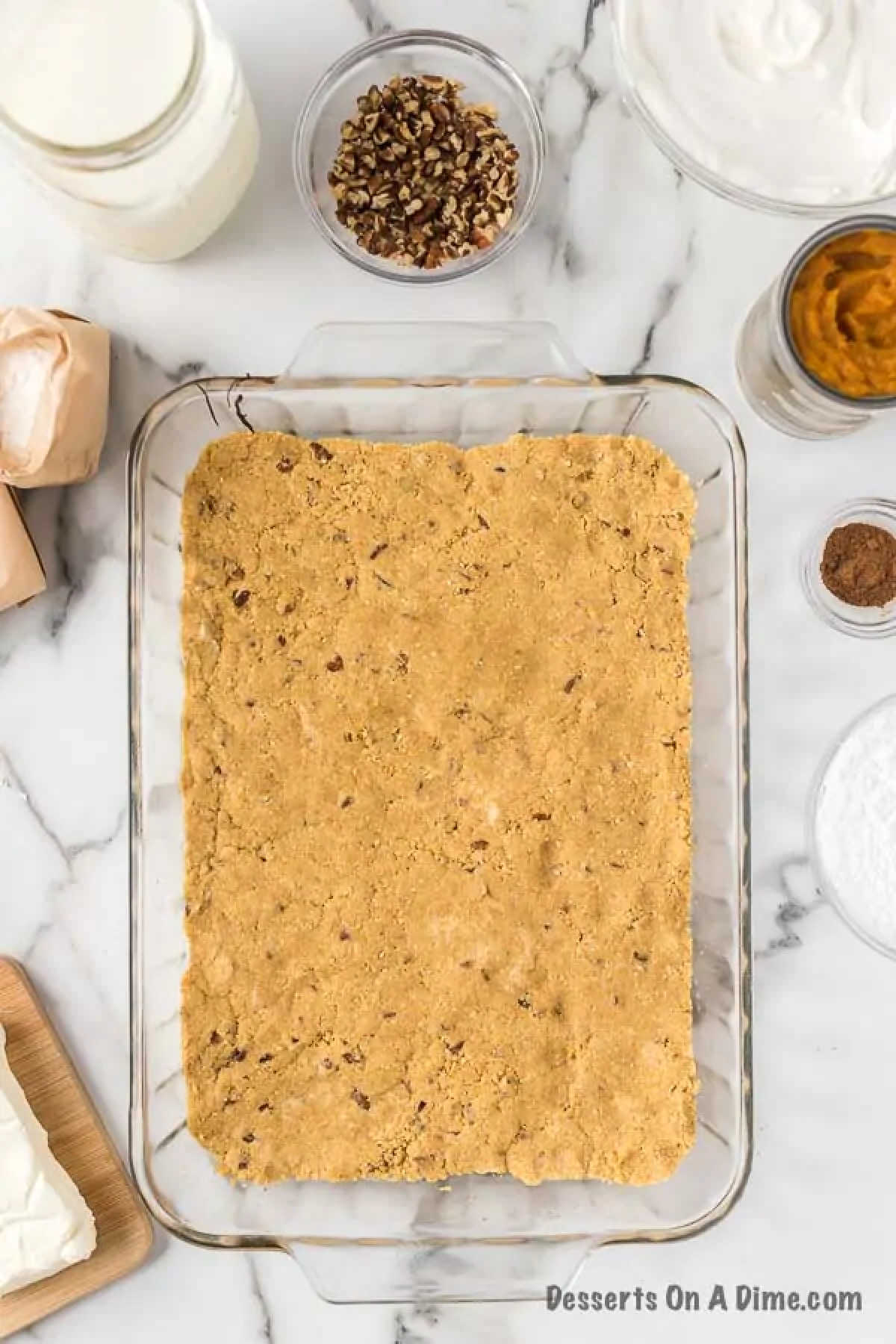 Press crust in a baking dish