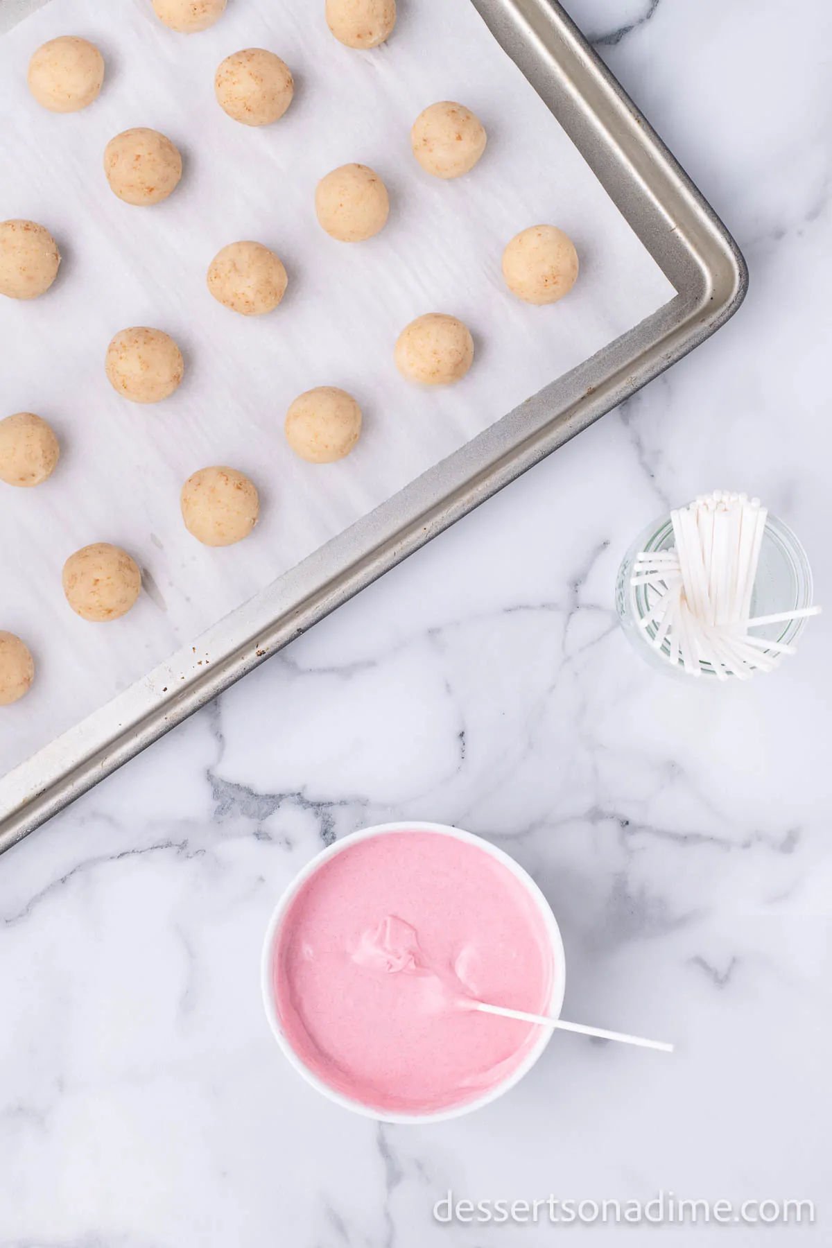 Sticks dipped into candy melts. 