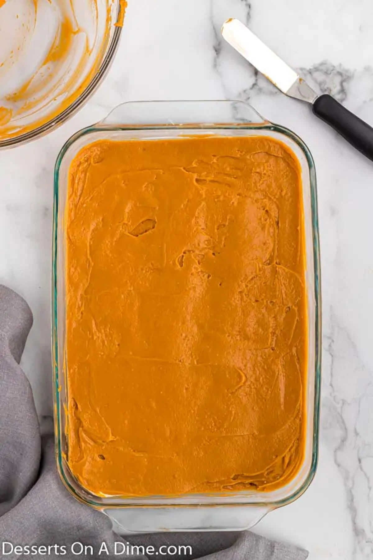 Butterscotch spread on top.