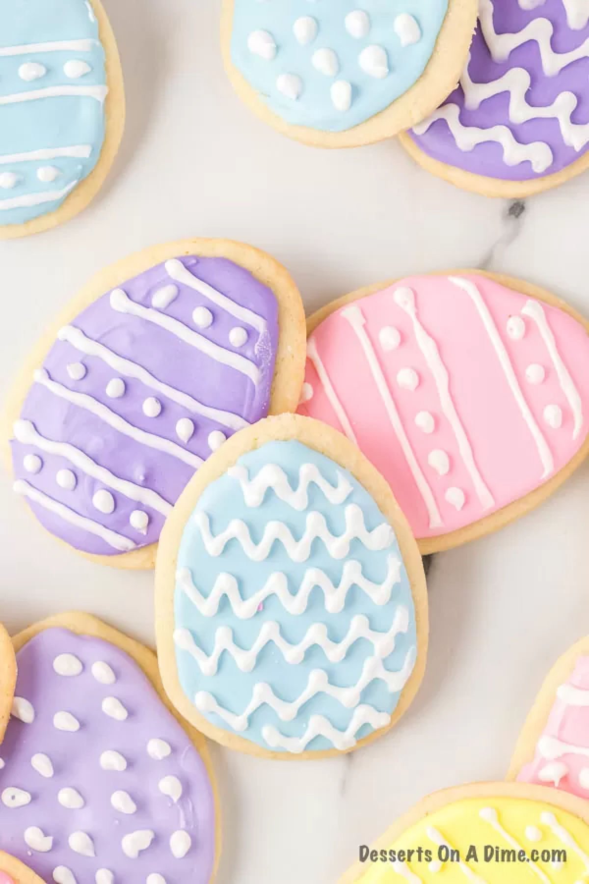 Easter egg Sugar Cookies decorated.
