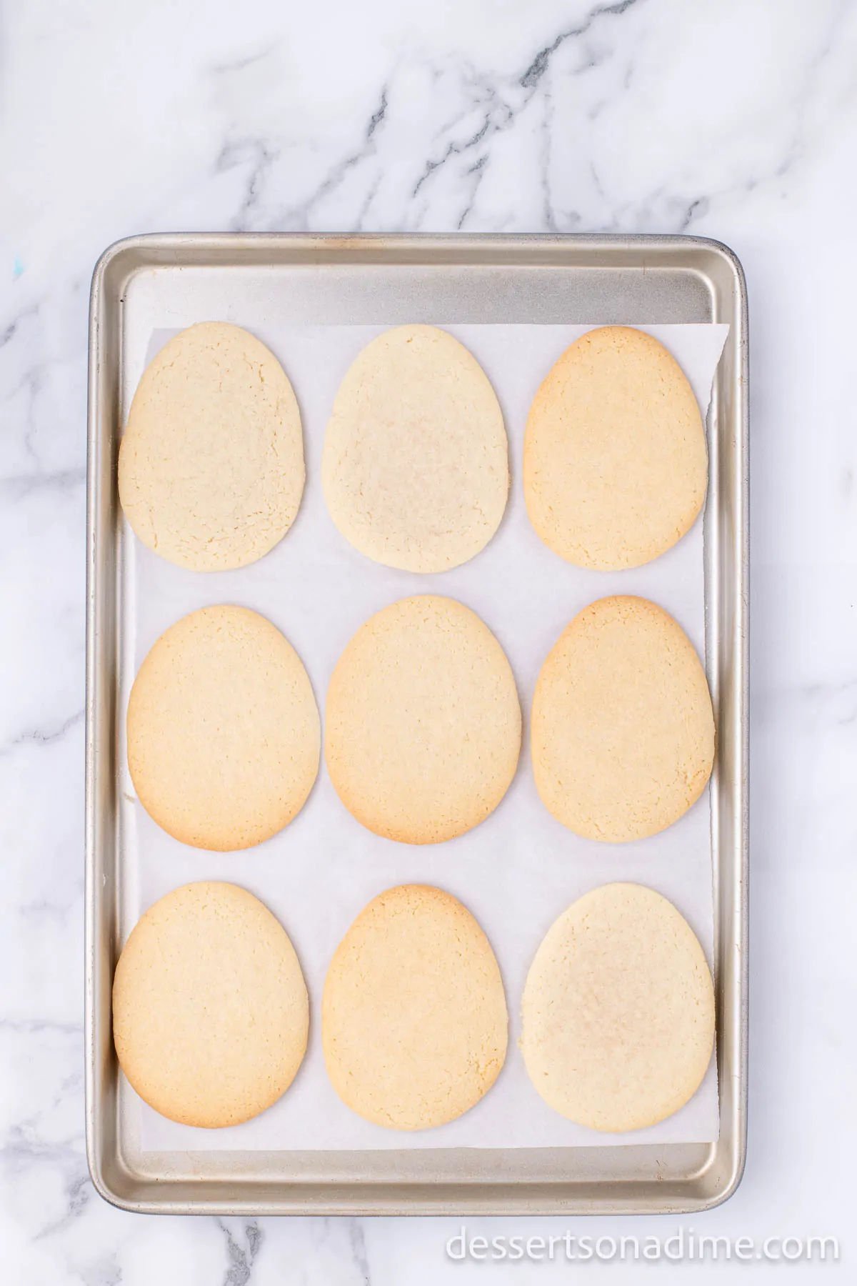 Cookies on baking sheet.