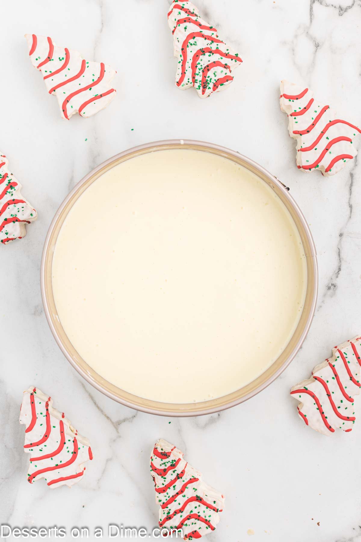 Batter poured into the pan.