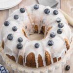 Blueberry Bundt Cake ready to serve.