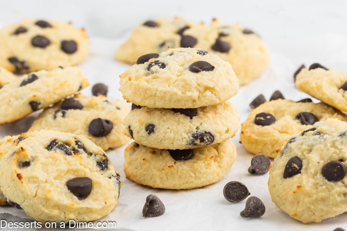 Cottage Cheese Cookies stacked together.