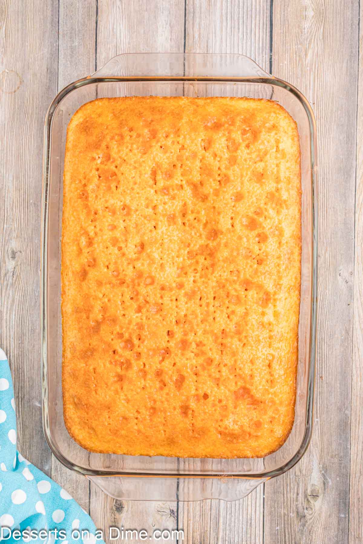 Cake cooling in pan.