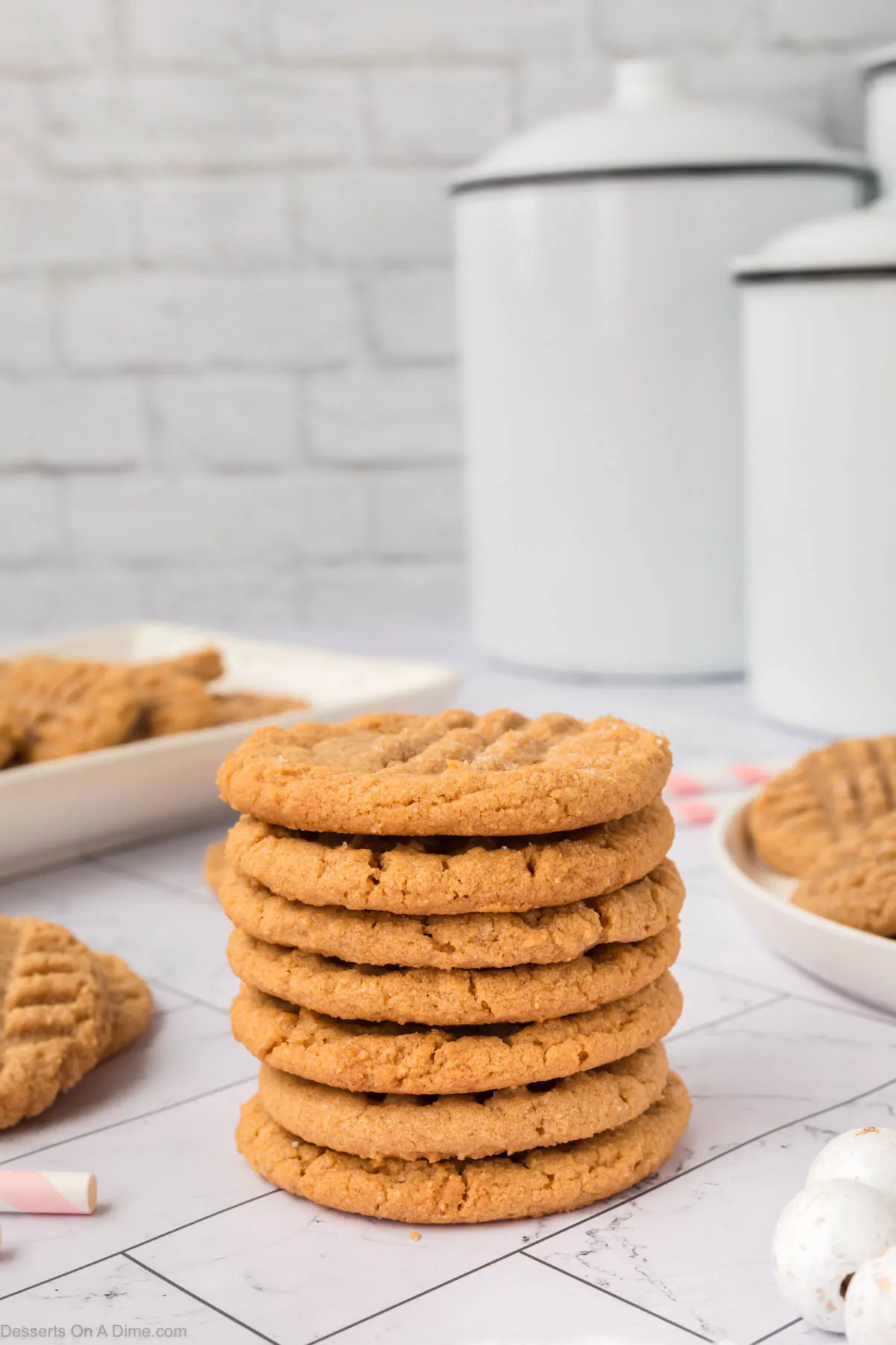 3 Ingredient Cookies stacked together.