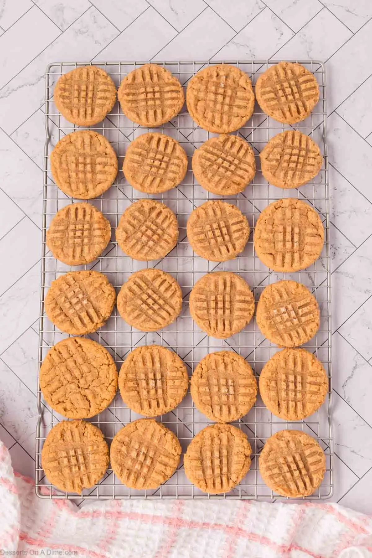 Cookies cooling on wire rack.