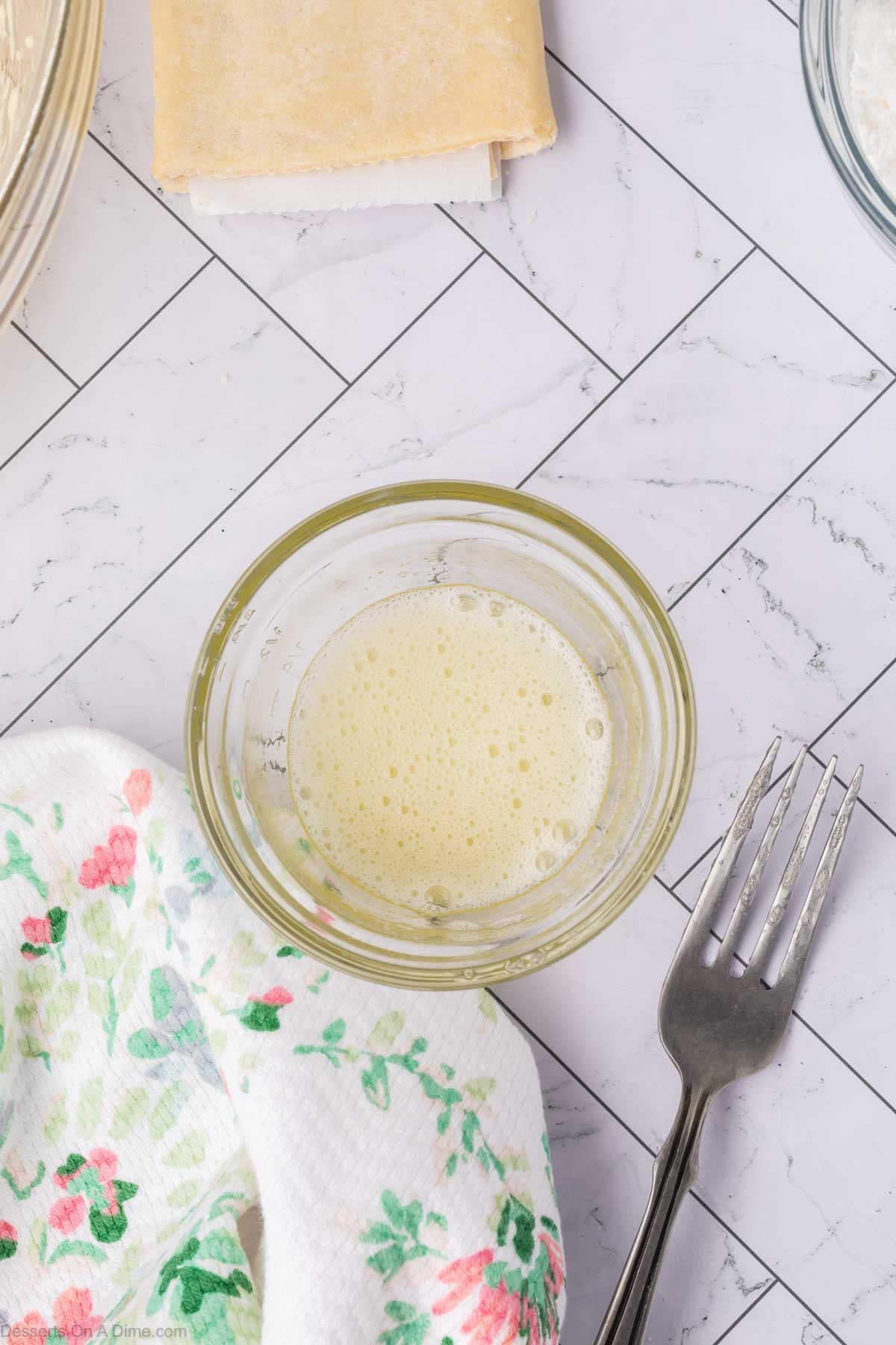 Egg whites in bowl.