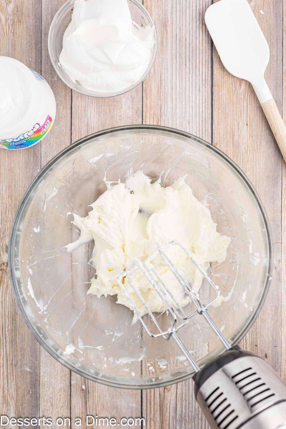 Vanilla and powdered sugar added to mixture.