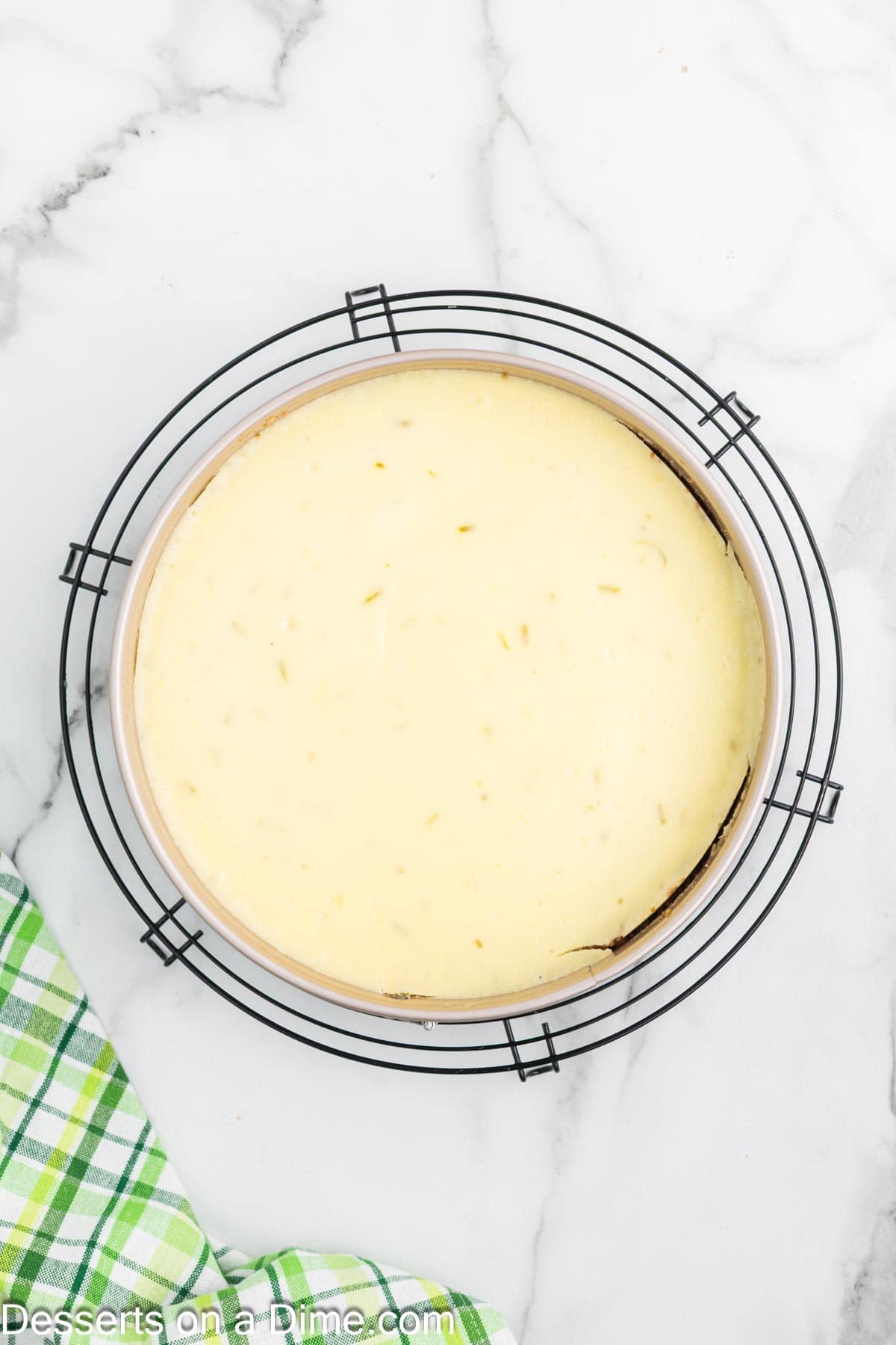 Cheesecake baked and cooling. 