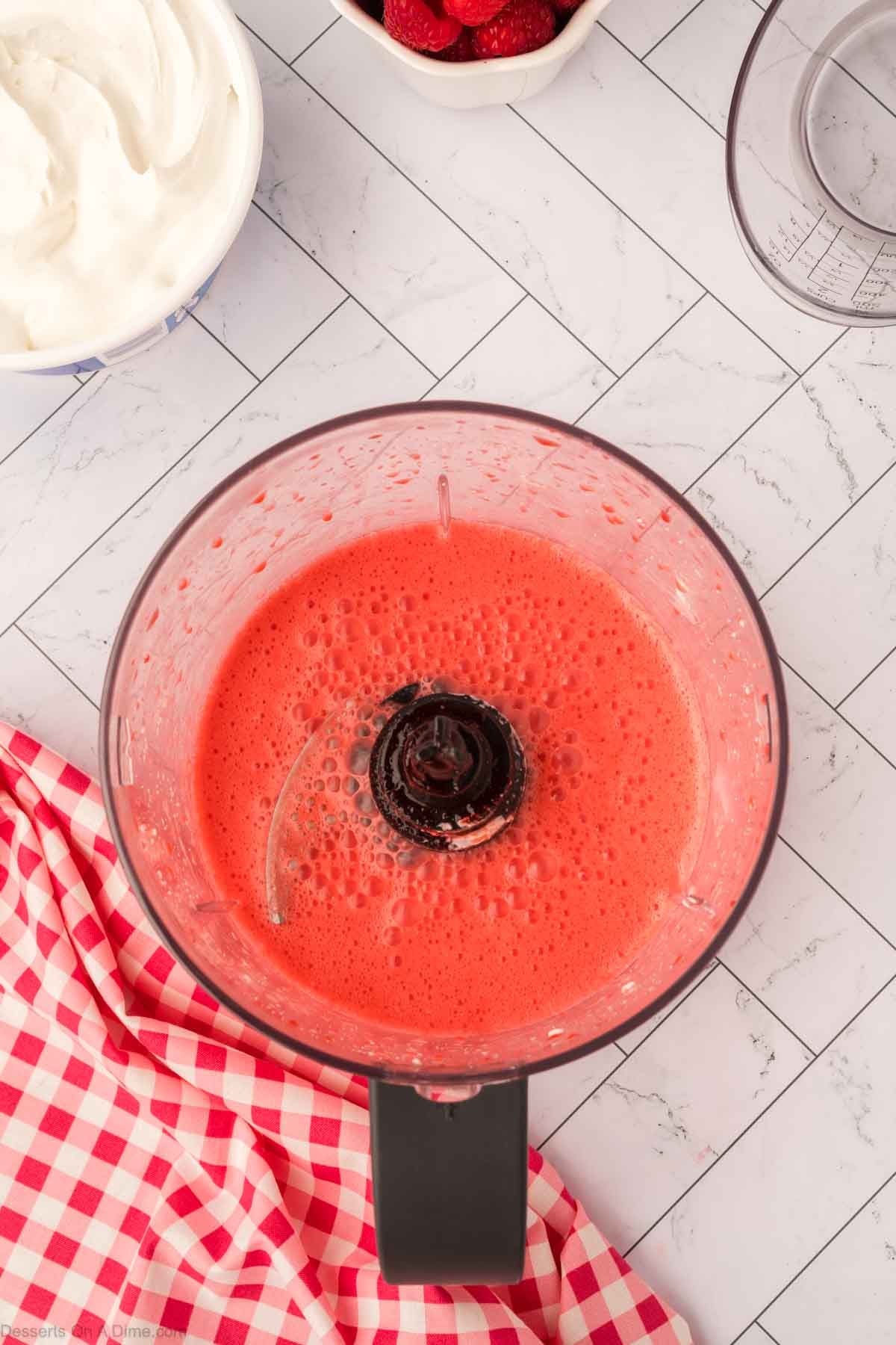 Jello and cream cheese blended together.