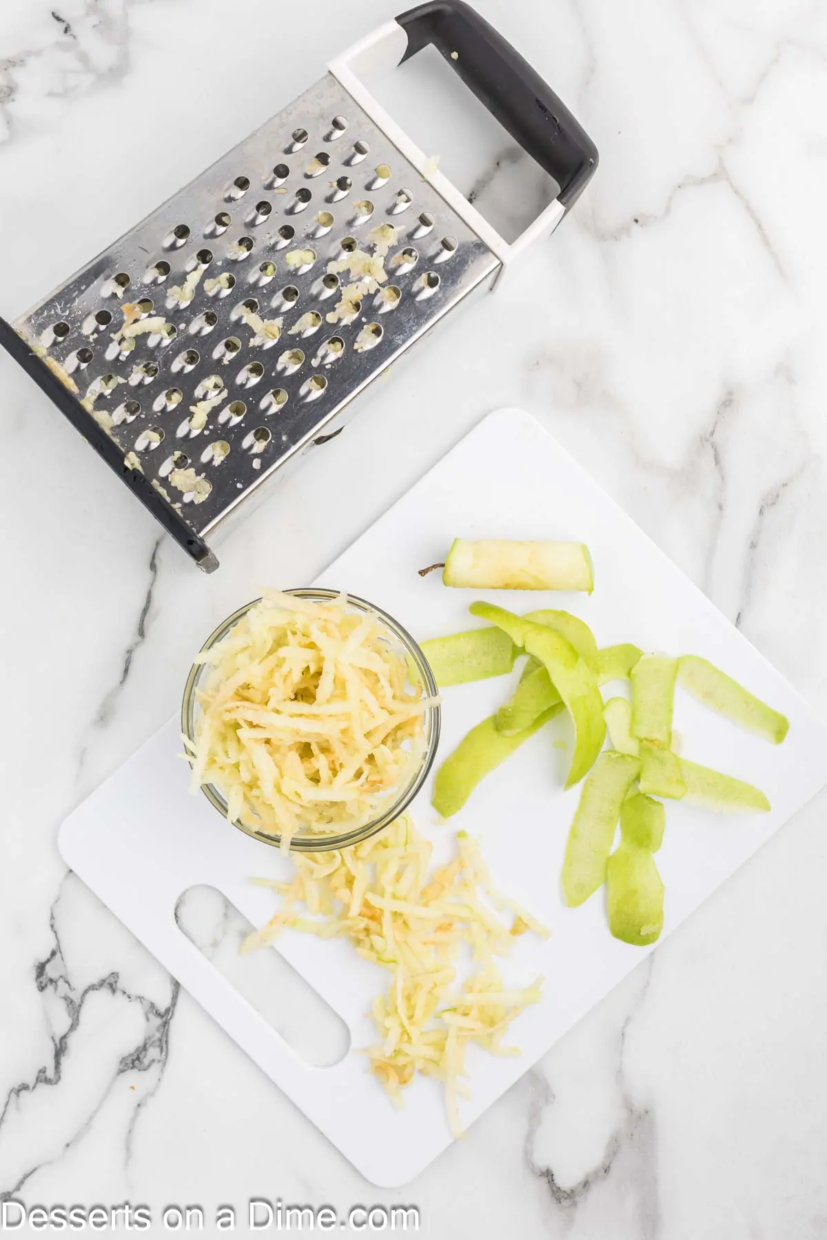 Apples peeled and grated.