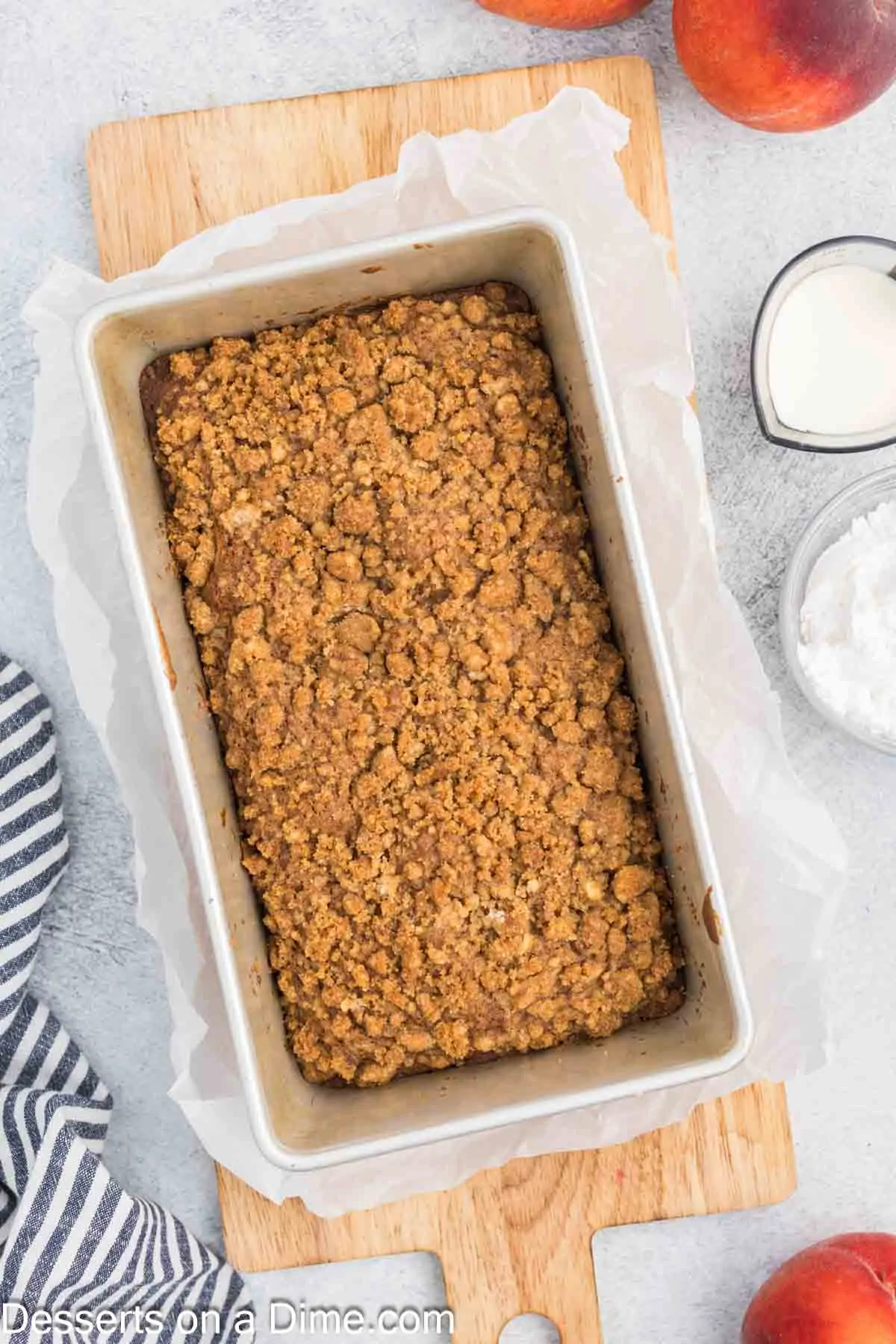 Peach bread baked and cooling.